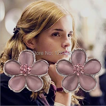 Евро-американский фильм hp Гермиона Кристалл Модные циркониевые серьги Высокое качество цветок серьги гвоздики для женщин Подвески 20 пар/лот
