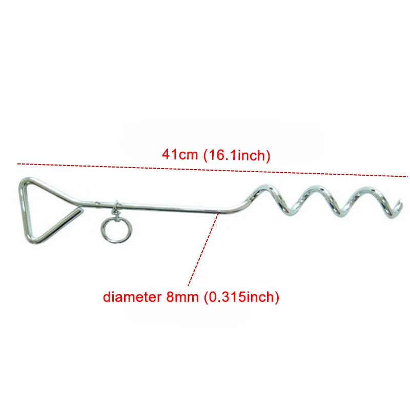 41 см собачий галстук для уличного двора кемпинга прочный Хромированный кол для завязывания кабеля обучения маленьких средних больших собак