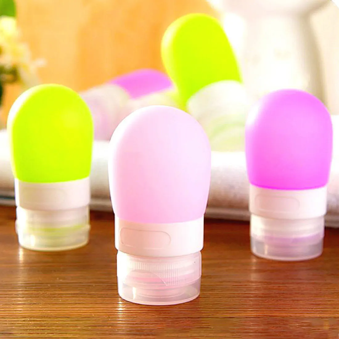 

Portable Silicone Bottling 1pc38ml /60ml /80ml Empty Soft Travel Packing Press Bottle For Lotion Shampoo Bath Container