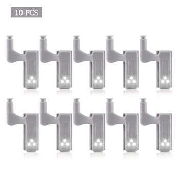 

10PCS Intelligent Cabinet Lights 0.3W Cupboard Closet Wardrobe Door Inner Hinge LED Sensor Lamp Night Light For Kitchen Bedroom