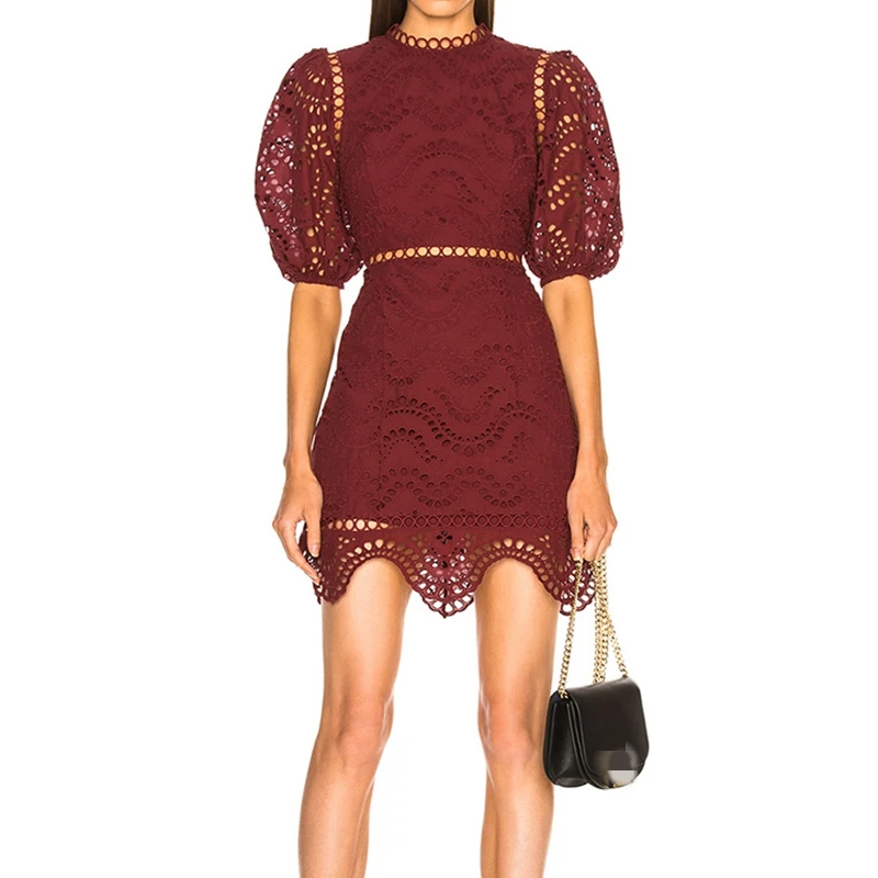 

Women Wine Red Short Dress Sexy Backless Dresses SALE