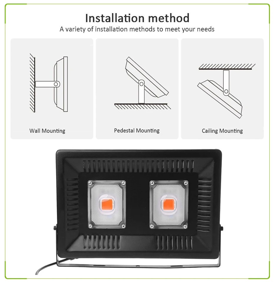 Удара светодиодный светать IP65 Водонепроницаемый 100 W 200 W 300 W полный спектр Фито лампы для цветов посева растения растут палатка открытый