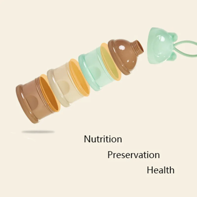 Детский портативный дозатор для молочного порошка, контейнер для хранения еды, кормушка для детей, трехсеточная коробка для хранения детского питания
