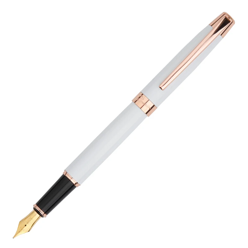 Picasso Vintage Classic White Fountain Pen 920  Metal Ink Pen Writing Gift Pen Iridium Fine Nib 0.5mm for Business Office vintage yongsheng 236 fountain pen iridium early scarce stationery in the fne day writing articles 1980s
