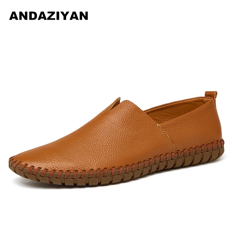 

Non-slip wear-resistant hand-sewn leather men's shoes large size one foot peas shoes