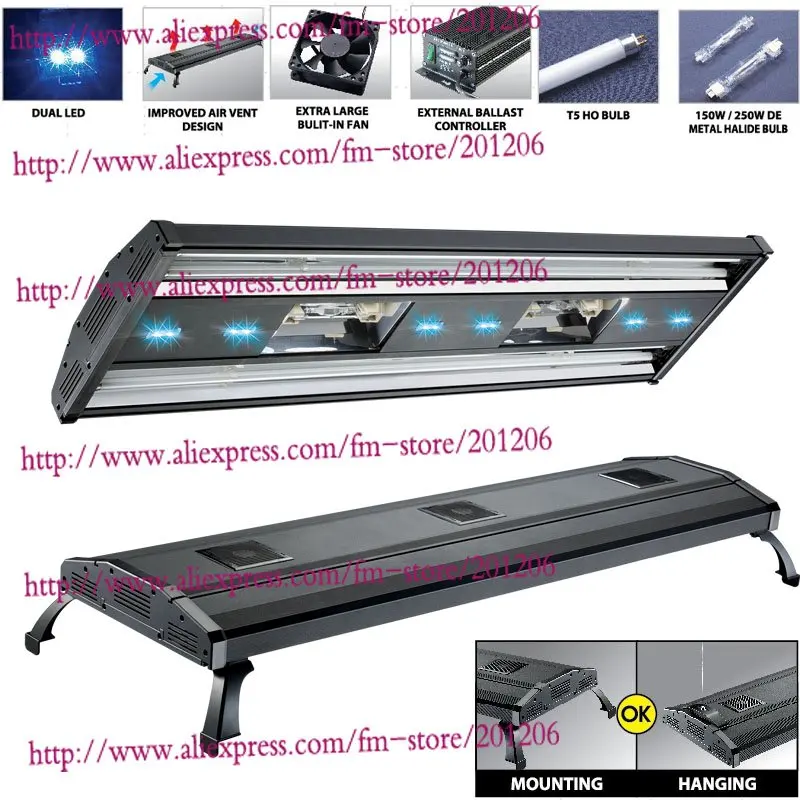 Галогенная лампа для аквариума 48 дюймов HQI + T5 516 716 Вт|light cloth|tank stickerlight inflatable |