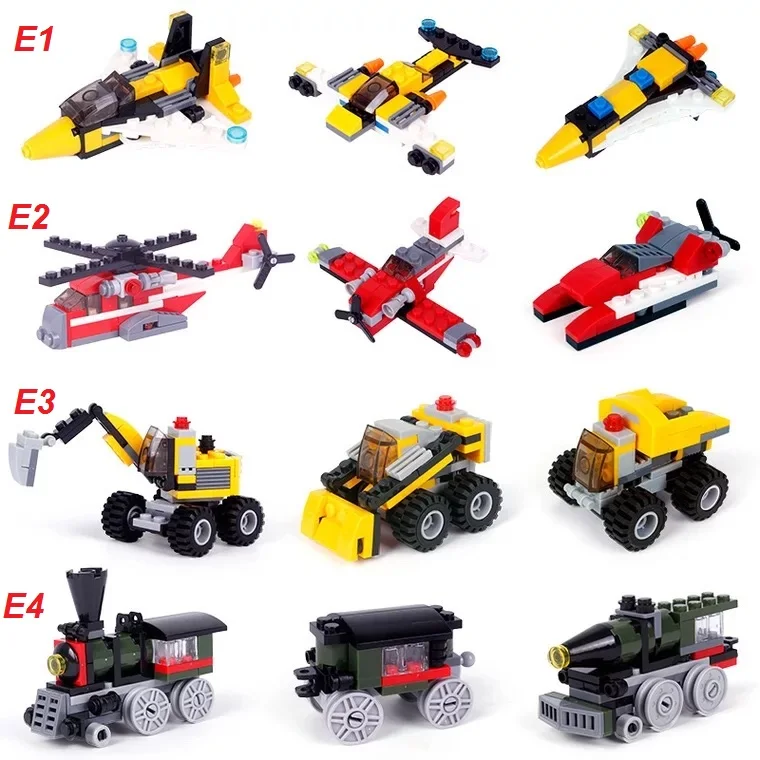 

DIY City Train/Car/Plane building Blocks Transform compatible duplo Bricks With legoingly Figure Toys for Children Gift for Kids