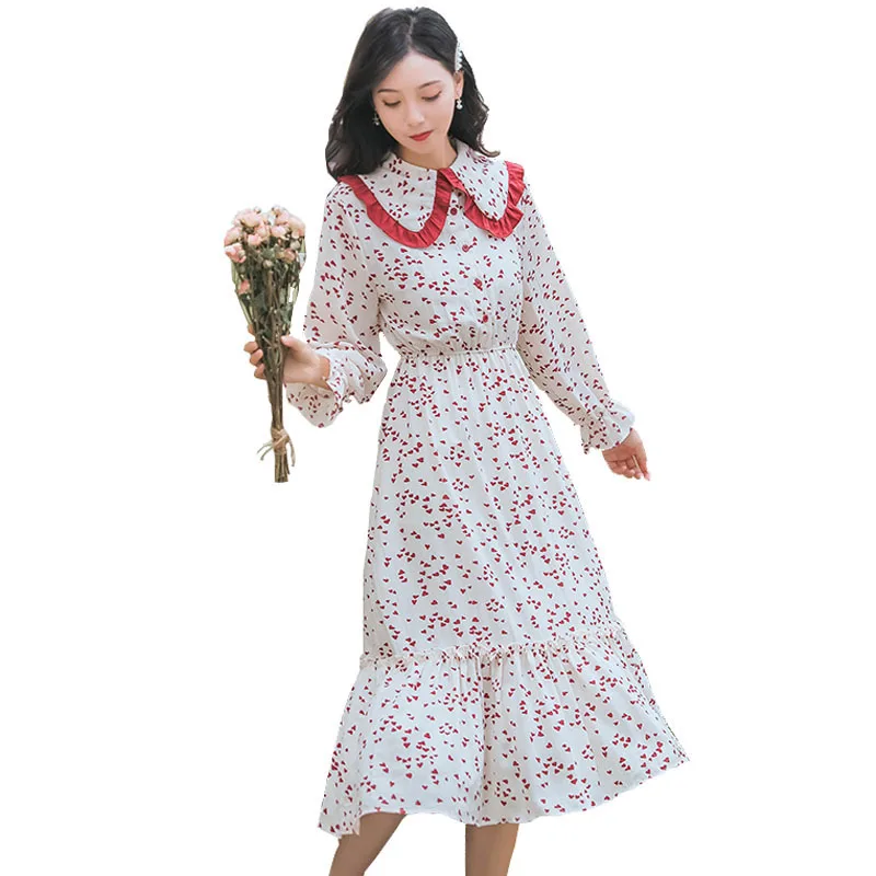 Mori girl элегантное милое шифоновое платье новое весеннее модное с длинными