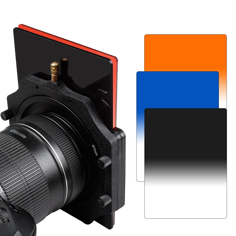 

Zomei 5in1 Square Z-PRO Series Filter Holder Support+Adapter Ring+Gradual Orange+Gradual Blue+Gradual Grey Square Filter 150*100