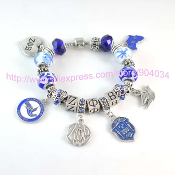 

Newest ZETA PHI BETA Sorority Bracelet ZPB charm bead bracelet bangle