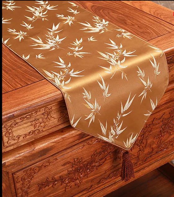 Length Bamboo Pattern Table Runners Elegant Cover Cloth High End Damask Cloth Art Dining Tea Table Cloths Protective Mats Length Bamboo Pattern Table Runners Elegant Cover Cloth High End Damask Cloth Art Dining Tea Table Cloths Protective Mats