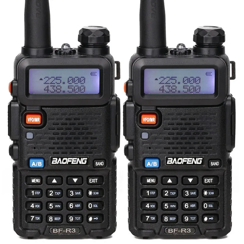 

2Pcs BaoFeng BF-R3 Tri-Band Two Way Radio Dual Antenna Walkie Talkie VHF/UHF 136-174Mhz 220-260Mhz 400-520Mhz Long range radio