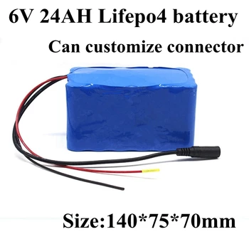 

High capacity 6v 24ah LIfepo4 6.4v 26Ah battery BMS protection board lithium 6.4v power toys car power devices + 2A charger