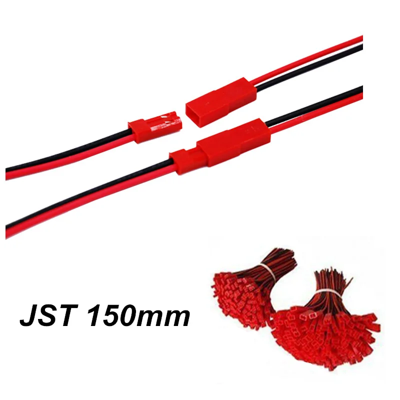 100pairs lot 150mm JST Lipo Battery Connector Wire Cable Connector Plug Male Female for RC Battery