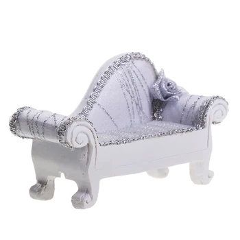 

Cute Mini Sofa Jewelry Rack Necklace Earrings Stand Organizer Display Silver Color