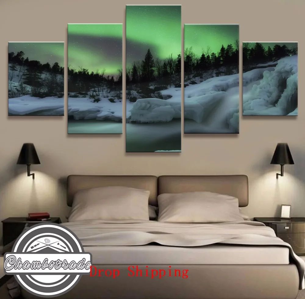 

5 Pieces HD Print Painting Beautiful Landscape Picture For Modern Decorative Bedroom Living Room Home Unique Gift Wall Art Decor