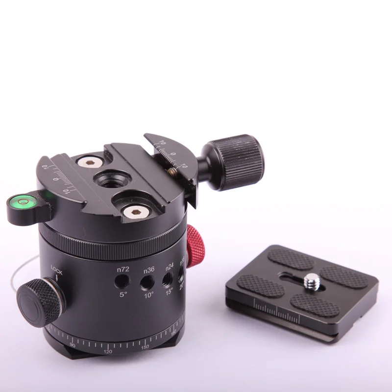 360 Degree Panoramic Ballhead Clamp 10 Indexing Head Rotator with Quick Release Plate for Camera Tripod Head
