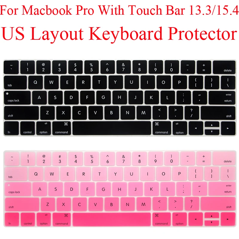 

US Keyboard Protector for Macbook Pro 13 13.3 Touch bar Silicone Keyboard Cover MacbookPro 15 15.4 With TouchBar Protection Skin