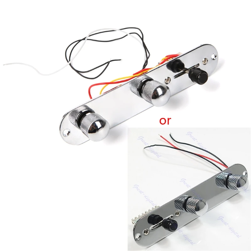 

M89 Chrome Prewired Control Plate 3 Way Switch Guitar