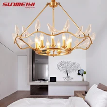 Креативные медные люстры для гостиной, спальни, новинка, арт-деко, люстра для американского лофта, современные светодиодные светильники