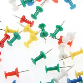 

100pcs Coloured Push Pin Drawing Map Pins Notice Office School