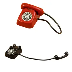 1:12 миниатюрный ретро телефон с приемником кукольный домик украшения аксессуары телефон черный мебель игрушки украшения