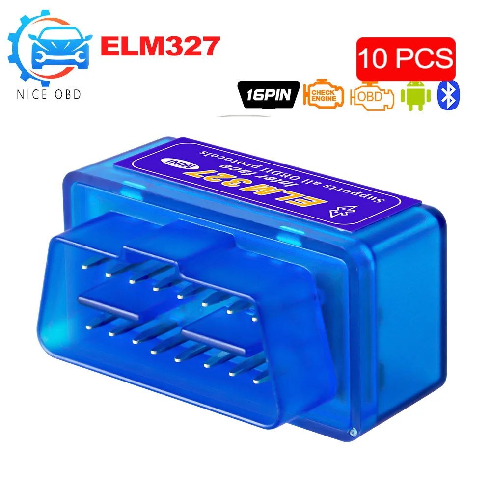 Автомобильный диагностический мини сканер ELM327 Bluetooth V2.1 OBD 2 считыватель кодов ELM 327