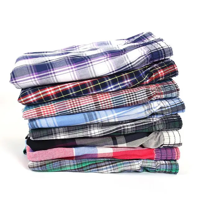 5 pcs Mens Underwear Boxers Shorts Casual Cotton Sleep Underpants Quality Plaid Loose Comfortable Homewear Striped Arrow Panties 1