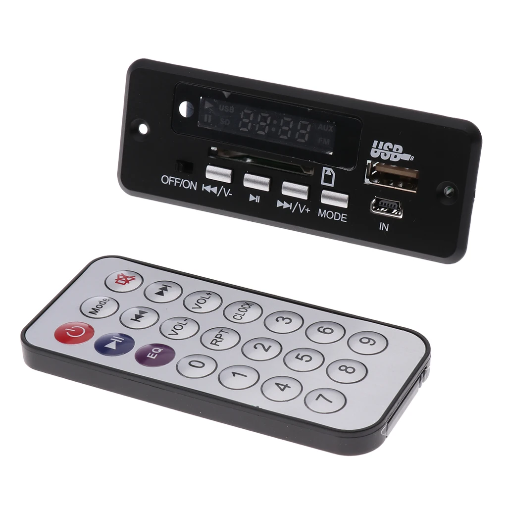 

Digital LED 12V MP3 WMA WAV Decoder Audio Board FM Radio with Remote for Car Auto