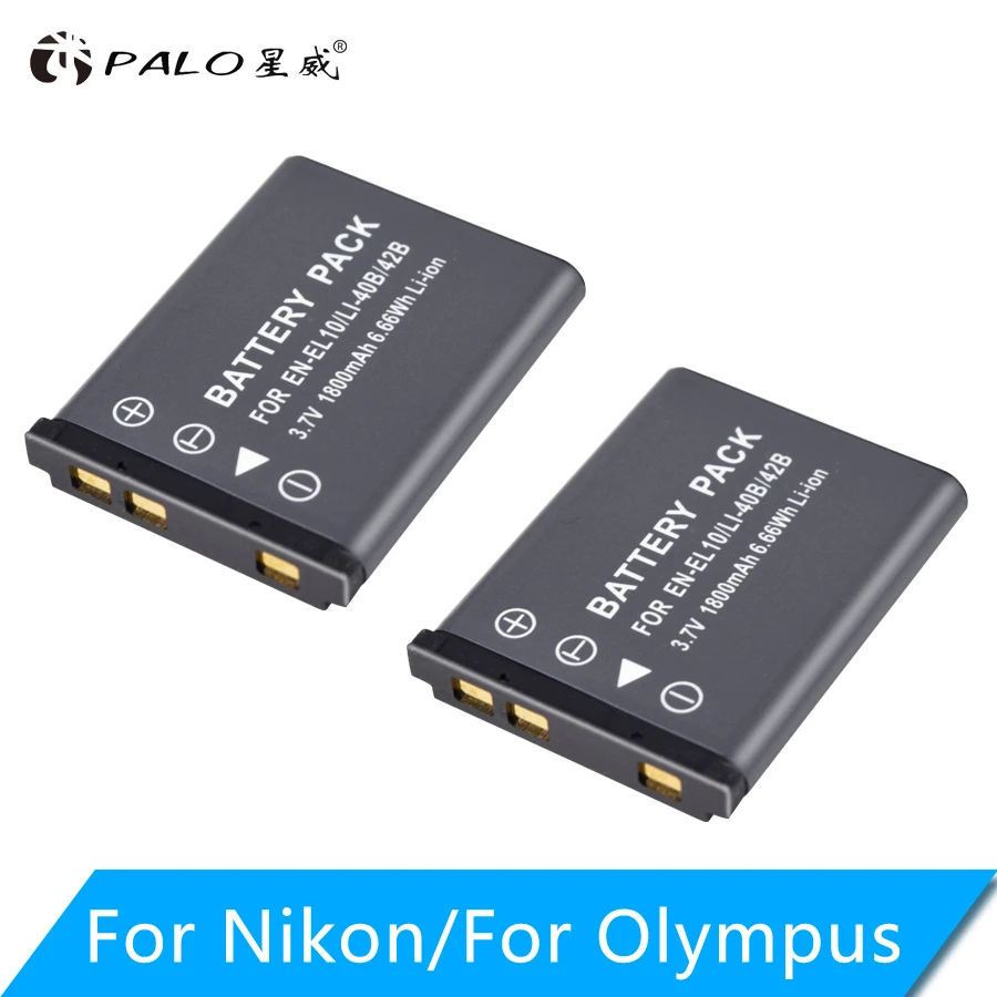 

2Pcs Li-40B Li40B Li 40B Li-42B EN-EL10 3.7V 1800mAh Digital Replacement Batteries for Camera for Olympus for Nikon for Fujifilm