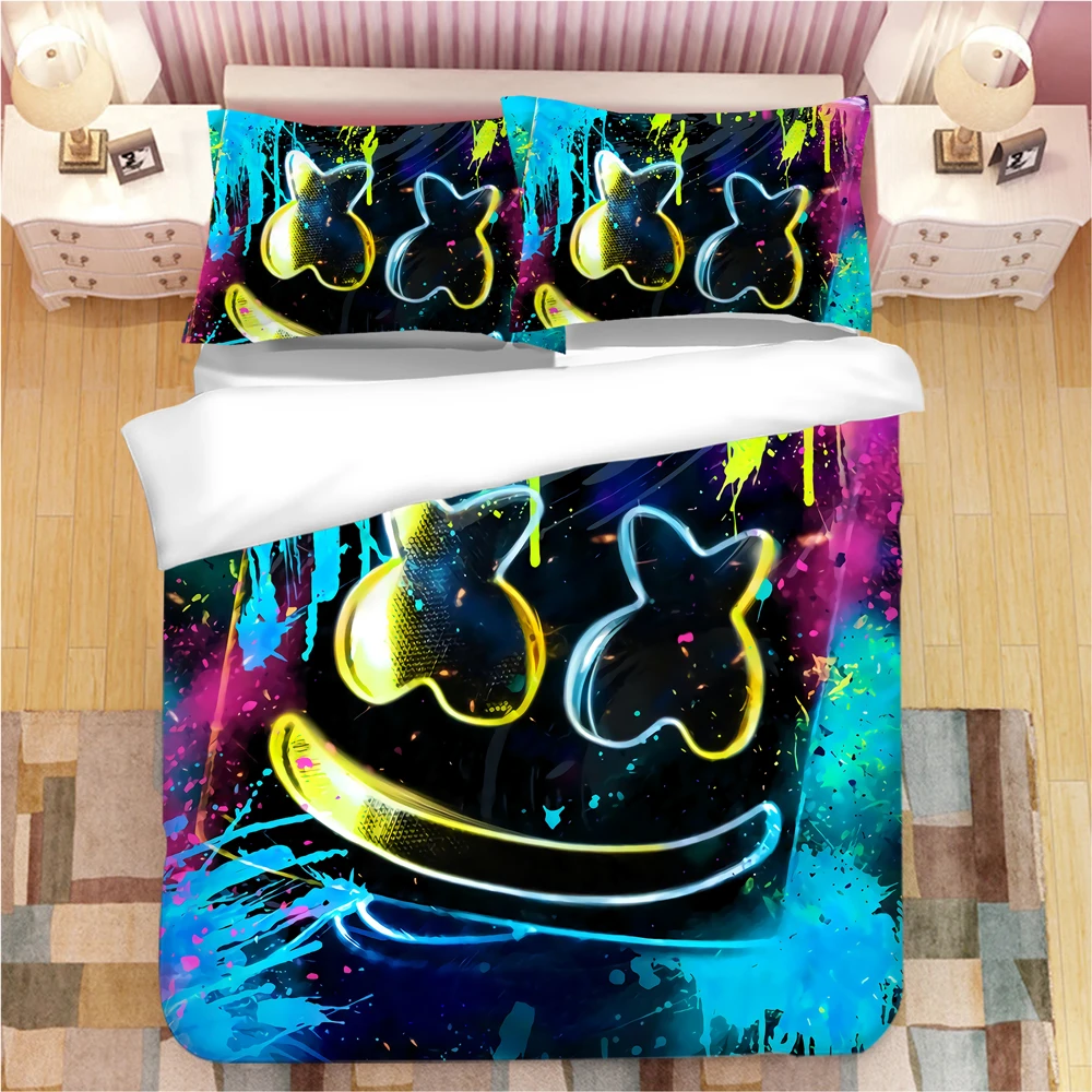 

Marshmello 3D bedding set Duvet Covers Pillowcases Chris Comstock Doctom comforter bedding sets bedclothes bed linen bed set