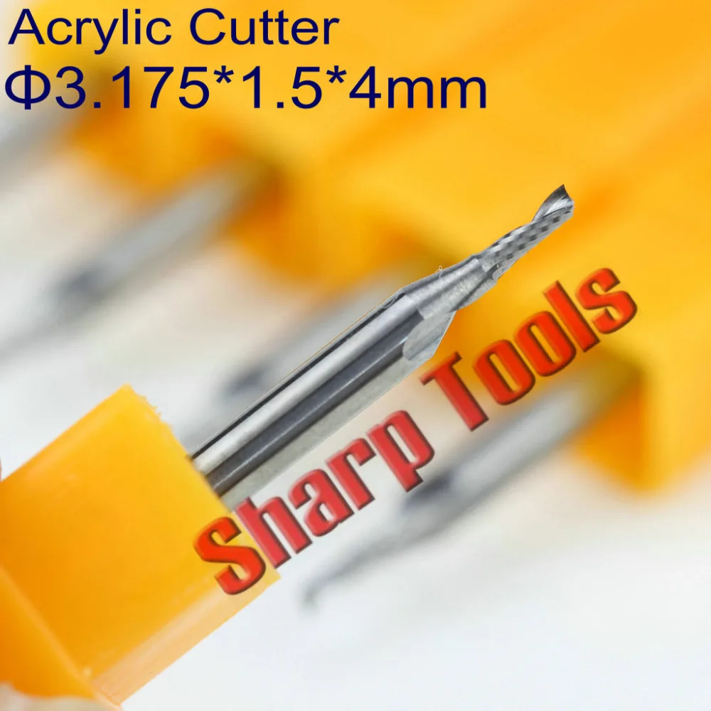 

Professional 3.175x1.5x4mm Single Flute End Mill Milling Cutter Tungsten Carbide Router Bit CNC Tool to Cutting Acrylic Engraver