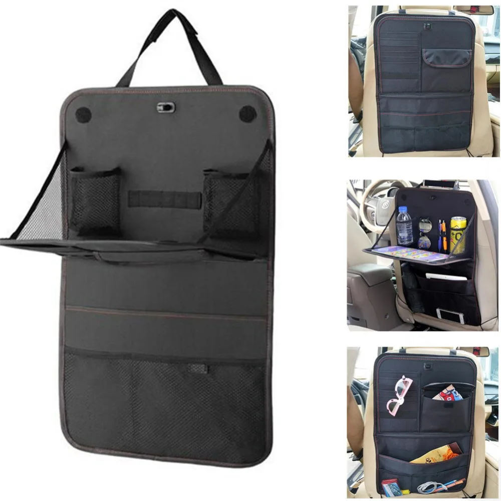 

Car Seat Organizer Car Styling Storage Bag Tray Foldable Table Storage Holder Auto Multi-pocket Protection Pad Car Backseat Bag
