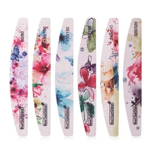 Tampon à ongles, mélange de limes à ongles, papier de verre robuste, lavable, panneau emeri, 80/100/150/180 grain, polisseuse de manucure pour les doigts, 6 pièces