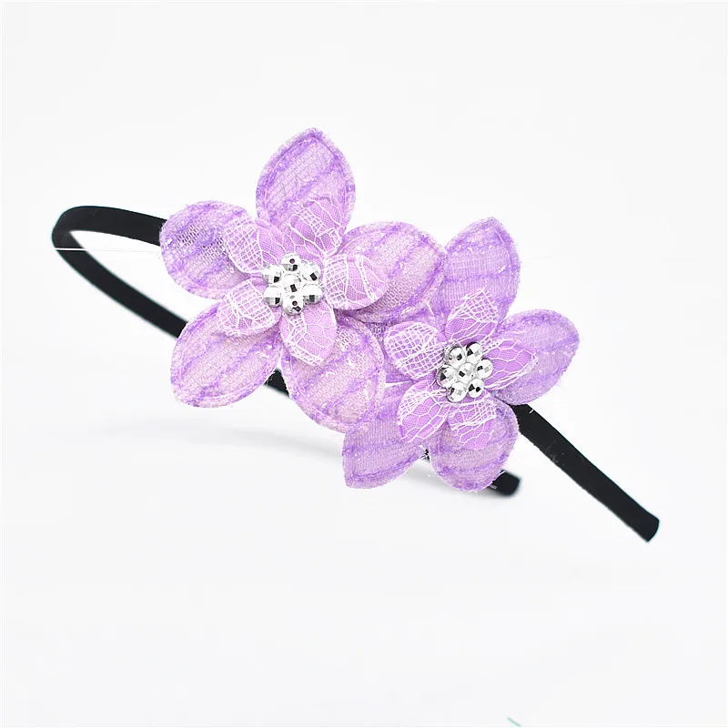 Solid Color flowers Hairbands Hair Hoop Kids Beautiful pearl Headband Princess Headwear Head hoop girl Hair Accessories