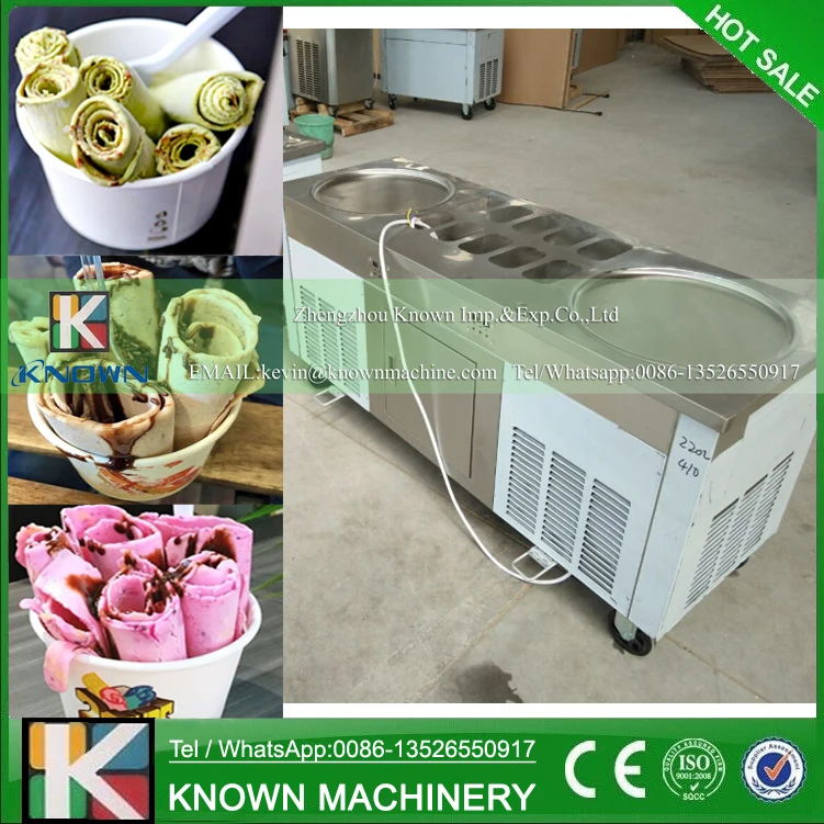 New Commercial Fried Ice Cream Machine Make Roll Ice Cream