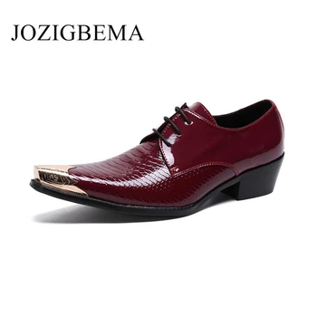 

Gold Metal Pointed Toe Men Dress Shoes Formal Men Shoes Business Oxford Shoes For Men New Wedding Shoes