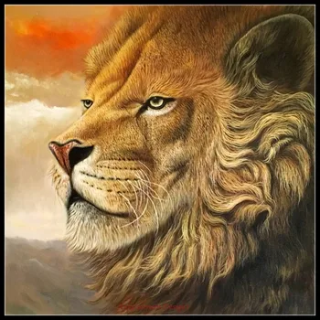 

Embroidery Counted Cross Stitch Kits Needlework - Crafts 14 ct DMC Color DIY Arts Handmade Decor - Potrait of Lion 3