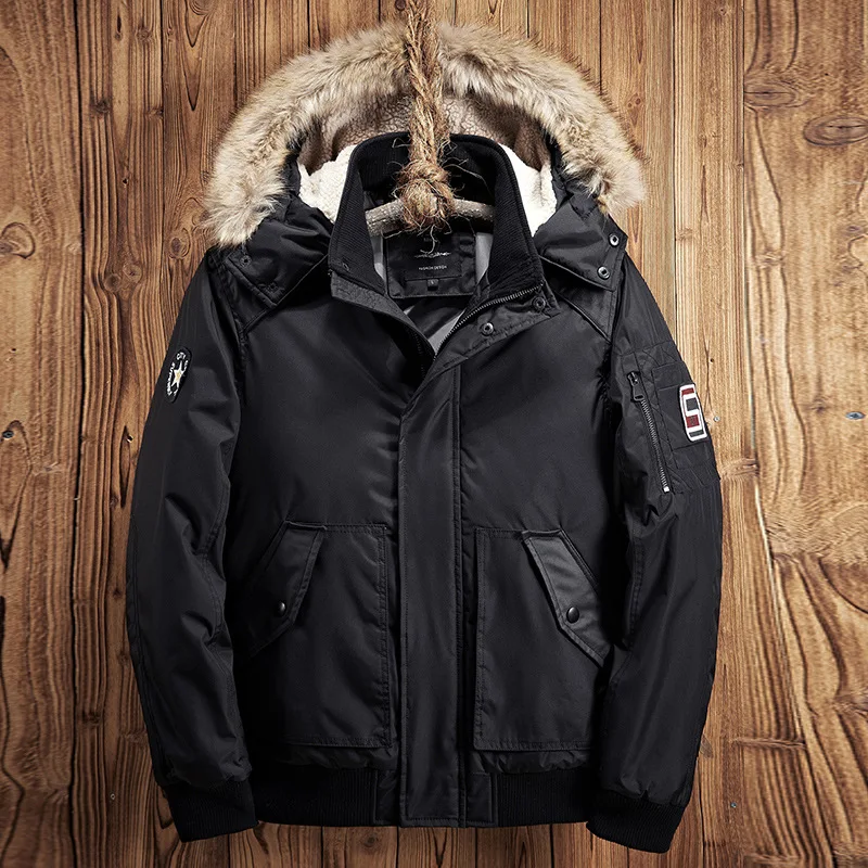 Jacket Men Winter Padded Parka Men Warm Coat Detachable Raccoon Fur Men ...