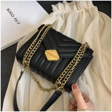 Летняя модная Новая высококачественная женская дизайнерская сумка из искусственной кожи с застежкой на цепочке, сумка через плечо