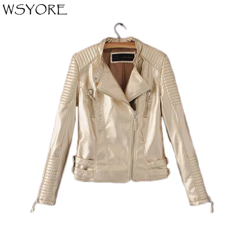 Buy WSYORE Women Slim Gold Color Spring Coat Fashion