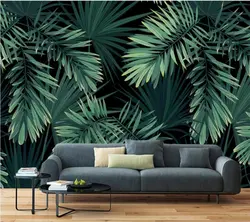 На заказ обои 3d росписи новый китайский абстрактный ретро ручная роспись rainforest банановых листьев задний план papel де сравнению