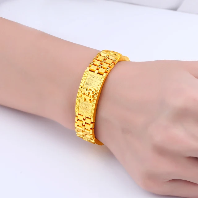 JLZB 24K Pure Gold Bracelet Real 999 Solid Gold Bangle Upscale Beautiful  Romantic Trendy Classic Jewelry Hot Sell New 2020