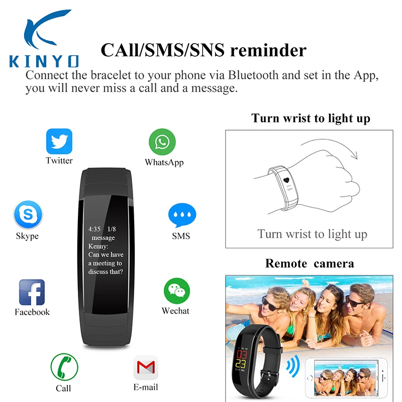 Smart Watch Wristband Pedometer IP67 Waterproof Fitness Tracker Hang Up Call Reminder Bracelet Smartwatch Connect Android IOS Smart Watch Wristband Pedometer IP67 Waterproof Fitness Tracker Hang Up Call Reminder Bracelet Smartwatch Connect Android IOS