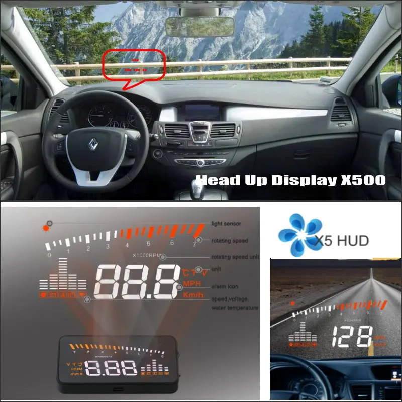 Автомобильный HUD Дисплей для Renault Laguna 2/3-отражающий лобовое стекло Экран безопасного вождения Экран проектор