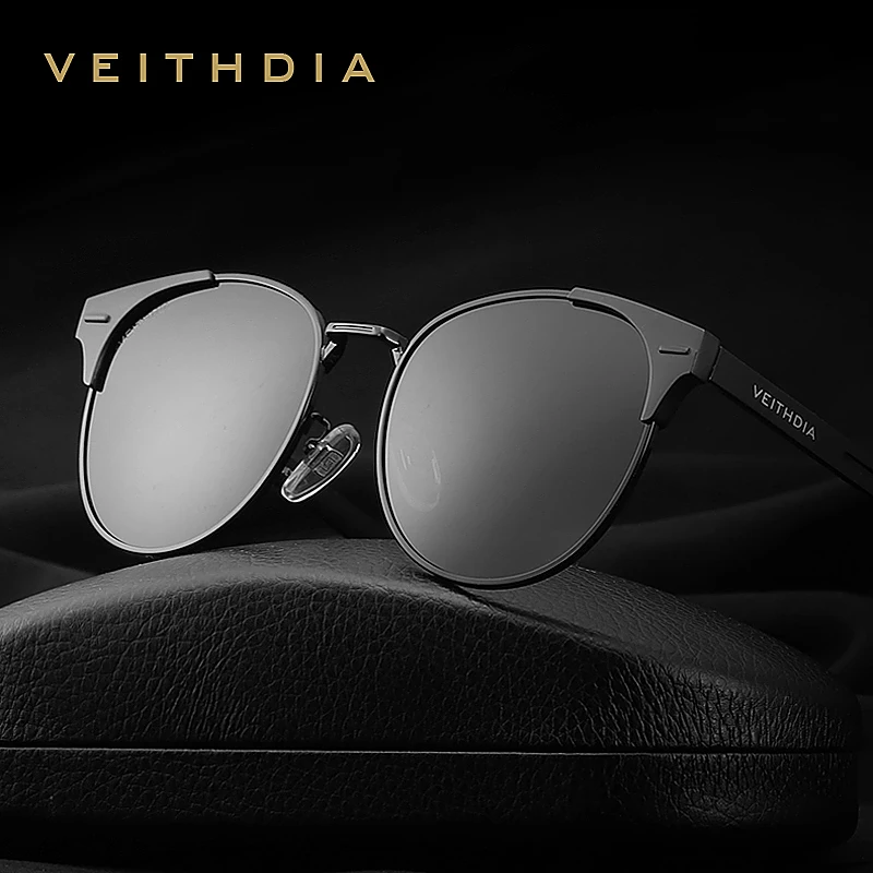 Cheap VEITHDIA Unisex Retro Aluminum Brand Sunglasses Polarized Lens Vintage Eyewear Accessories Sun Glasses Oculos For Men Women 6109