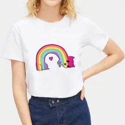 Lychee/Летняя женская белая футболка для девочек в стиле Харадзюку, свободная цветная футболка с круглым вырезом, женская футболка