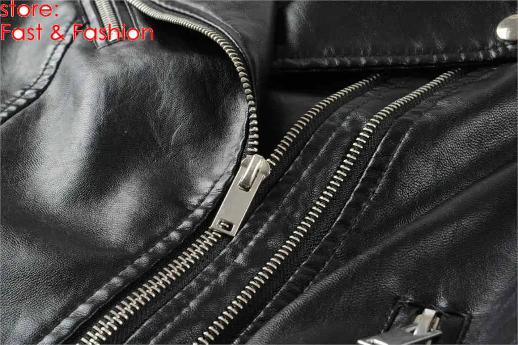 Женские Мотоциклетные Куртки из искусственной кожи с длинным рукавом Осень зима