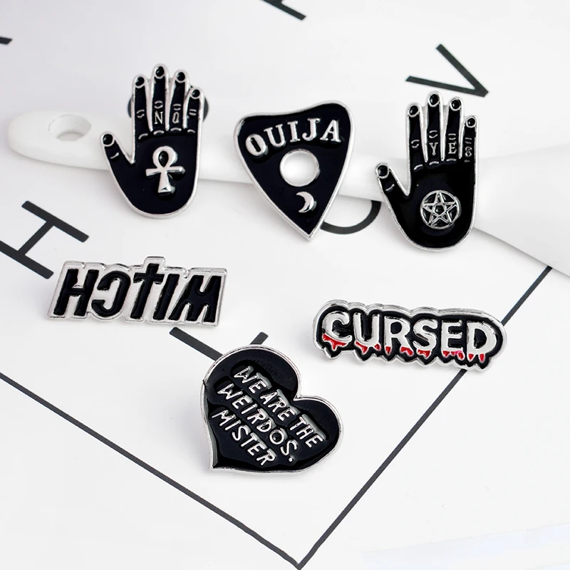 QIHE ювелирные изделия булавки и броши &quotWitch cursed ouija we are the weirdos мистер&quot набор