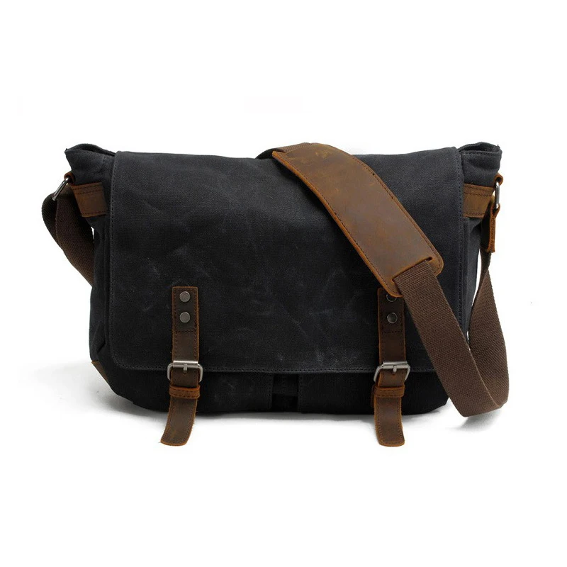 Водонепроницаемый винтажный рюкзак для гарнитуры сумка холщевая сумка на плечо пакет для Canon Nikon sony Fujifilm Leica Olympus Pansonic - Цвет: Black